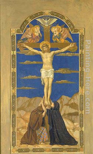 Crucifixion painting - Henry Siddons Mowbray Crucifixion art painting